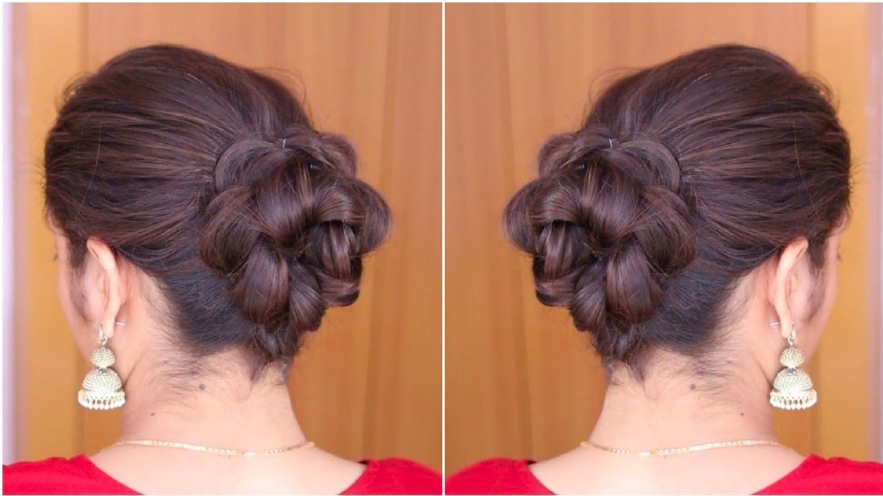 2 QUICK & EASY Indian Bun Hairstyles For Medium/Long Hair For Saree/Lehenga/No  Teasing,No Hairspray - video Dailymotion